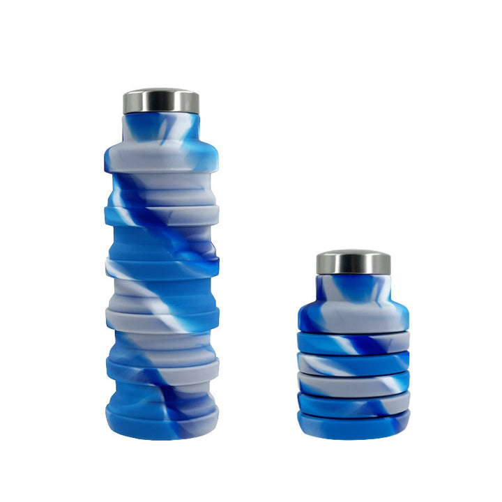 Women flexible silicone drinking bottle with integrated folding function Bowlift
