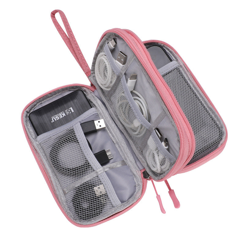 Tech Accessory Organizer Pouch with Mesh Compartments and Elastic Cable Loops Bowlift
