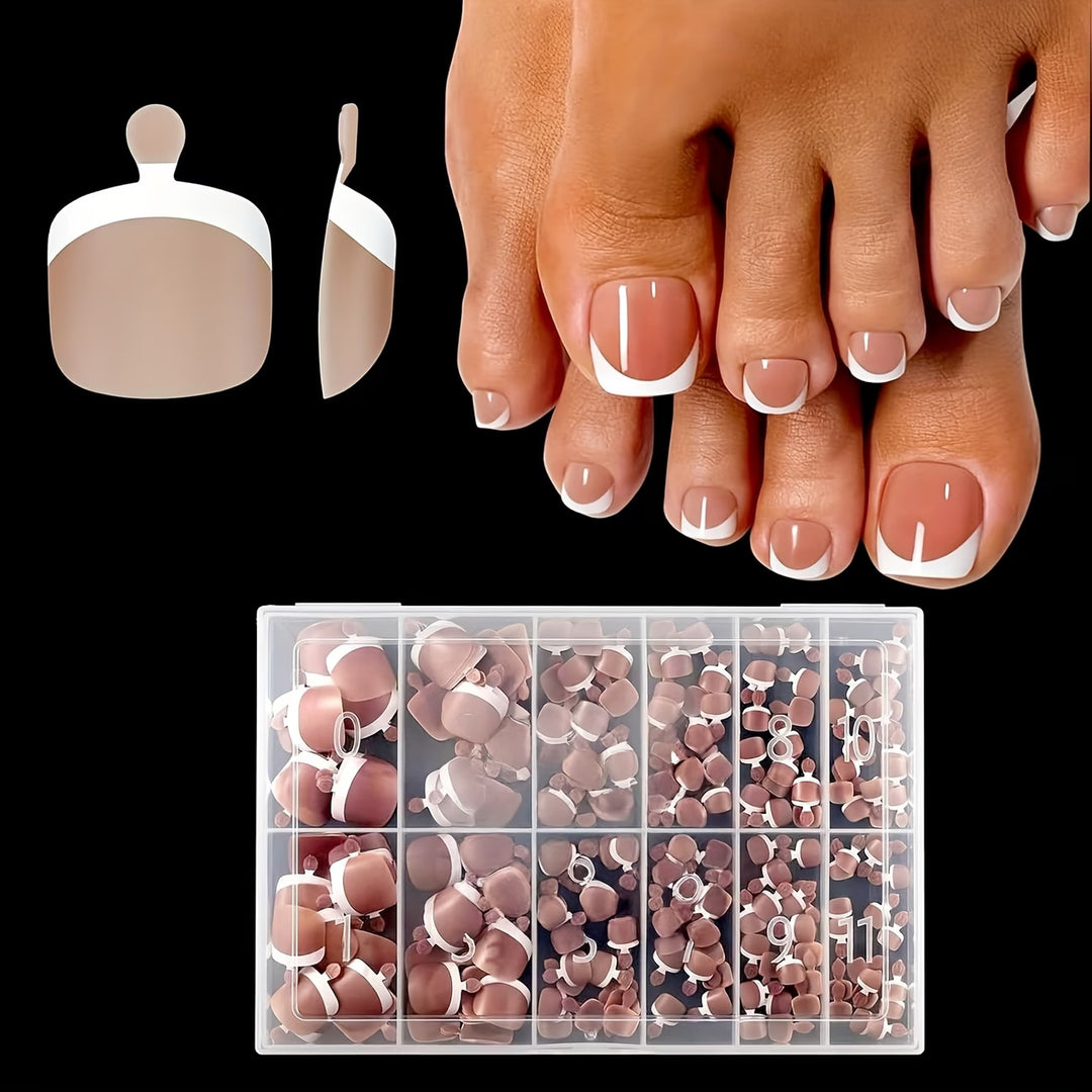 French Tip Nail Extensions Set Bowlift