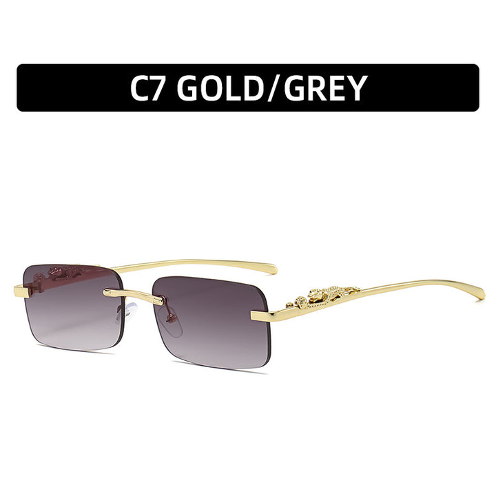 Fashionable Metallic Rectangular Sunglasses