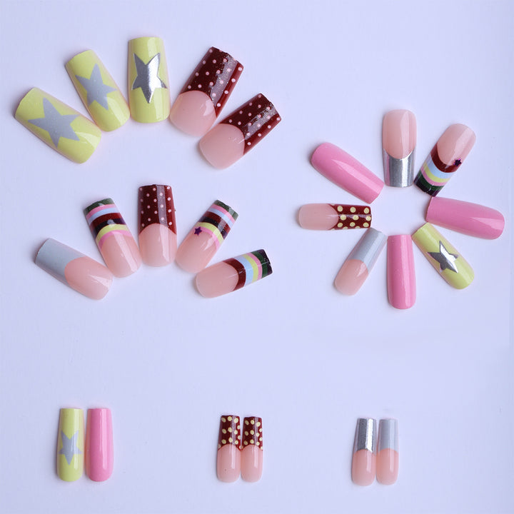 Artificial nails with creative designs and 3D accents Bowlift