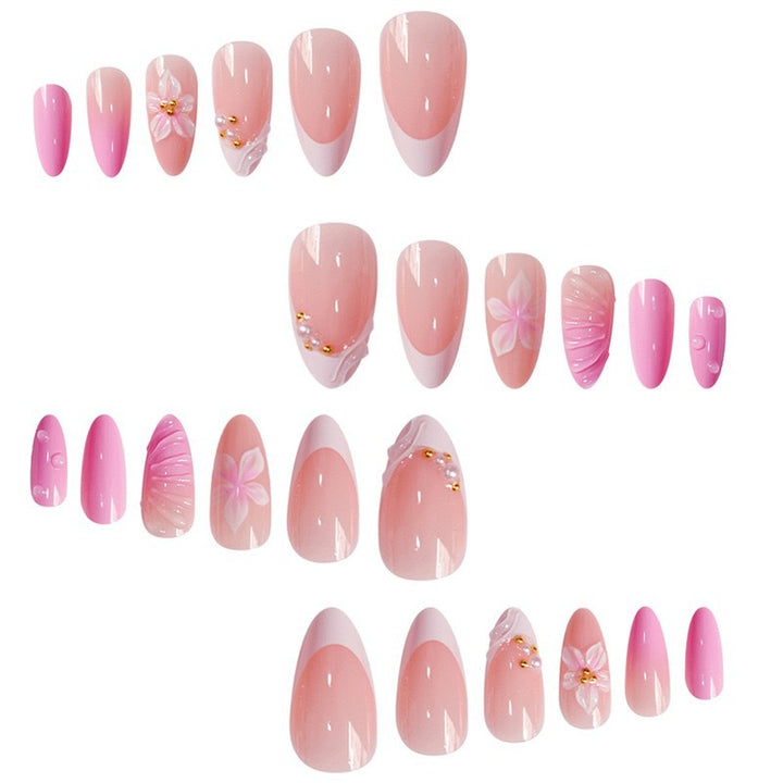 3D Floral Acrylic Nail Art Extensions Bowlift