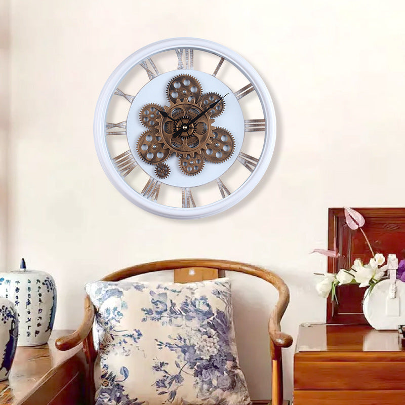 Elegant Wall Clock in Industrial Gear Design Bowlift