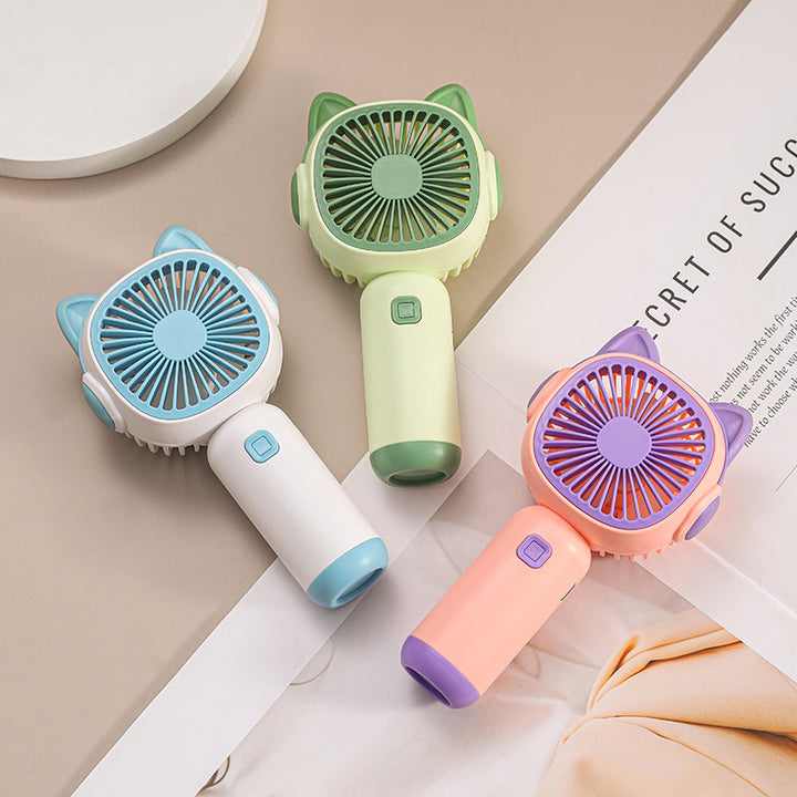 Women Portable Handheld Fan with Fun Cat Design Bowlift