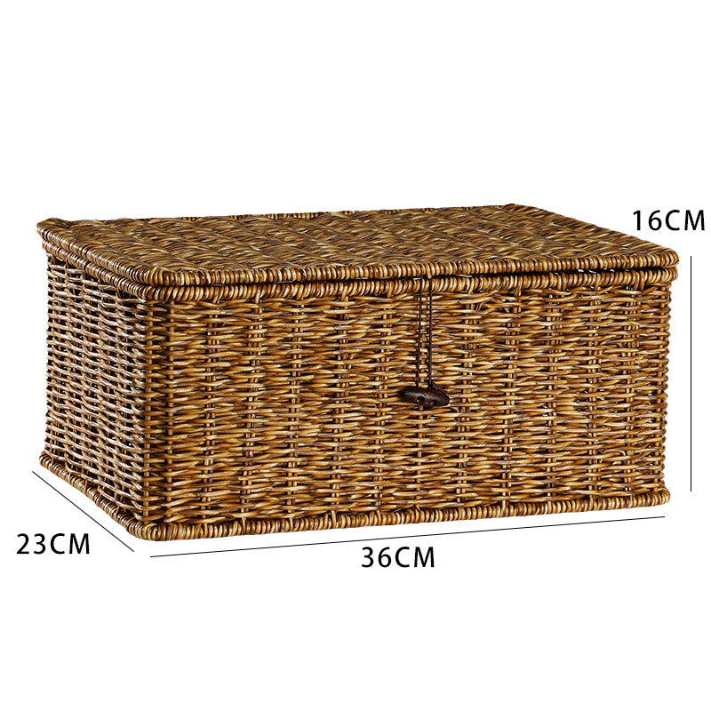Handcrafted Wicker Storage Chest Bowlift