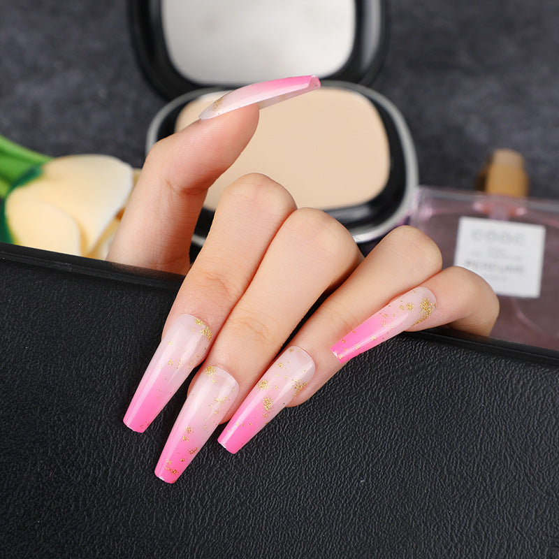 Elegant artificial nails with gold accents Bowlift