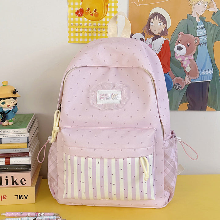 Cute Polka Dot Patterned Casual Backpack Bowlift