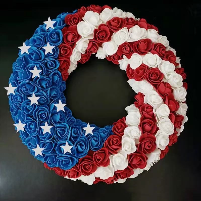 Unisex nan layered feather eagle door wreath with star accents Bowlift
