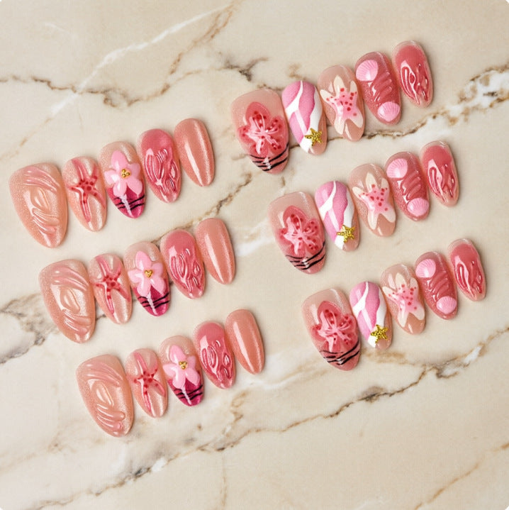 Artificial nails with floral accents Bowlift