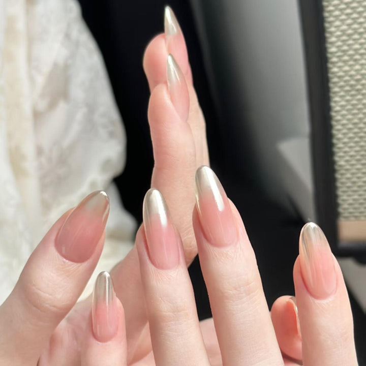 Exquisite Nail Extensions with Elegant Gradient and Glossy Tips Bowlift