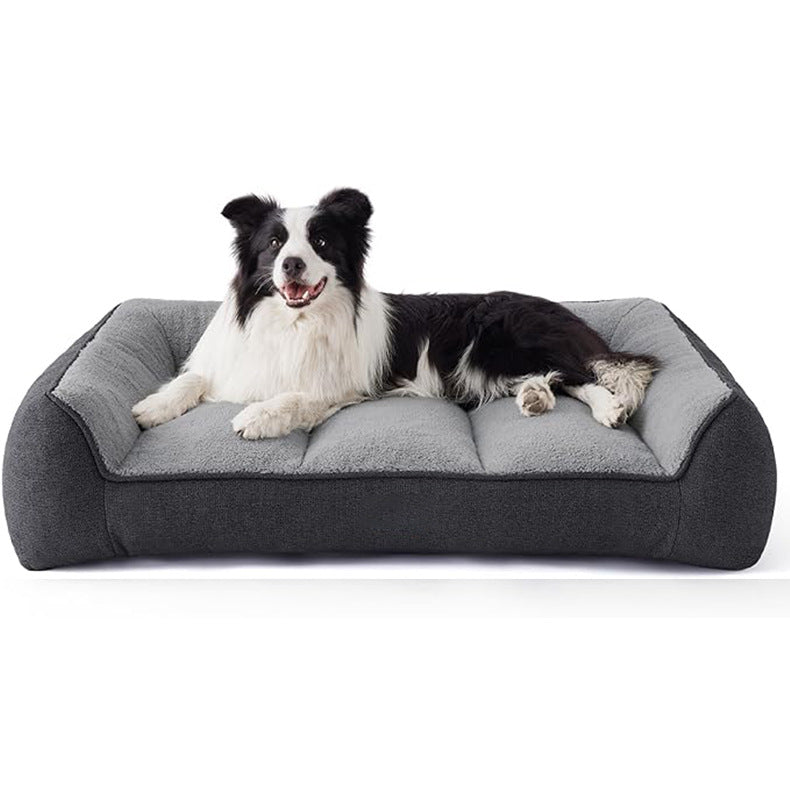 Orthopedic Plush Dog Lounge   Dog Bed