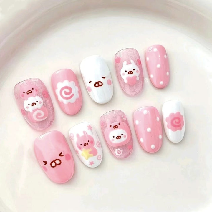 Creative Cartoon Press-On Nail Art Bowlift