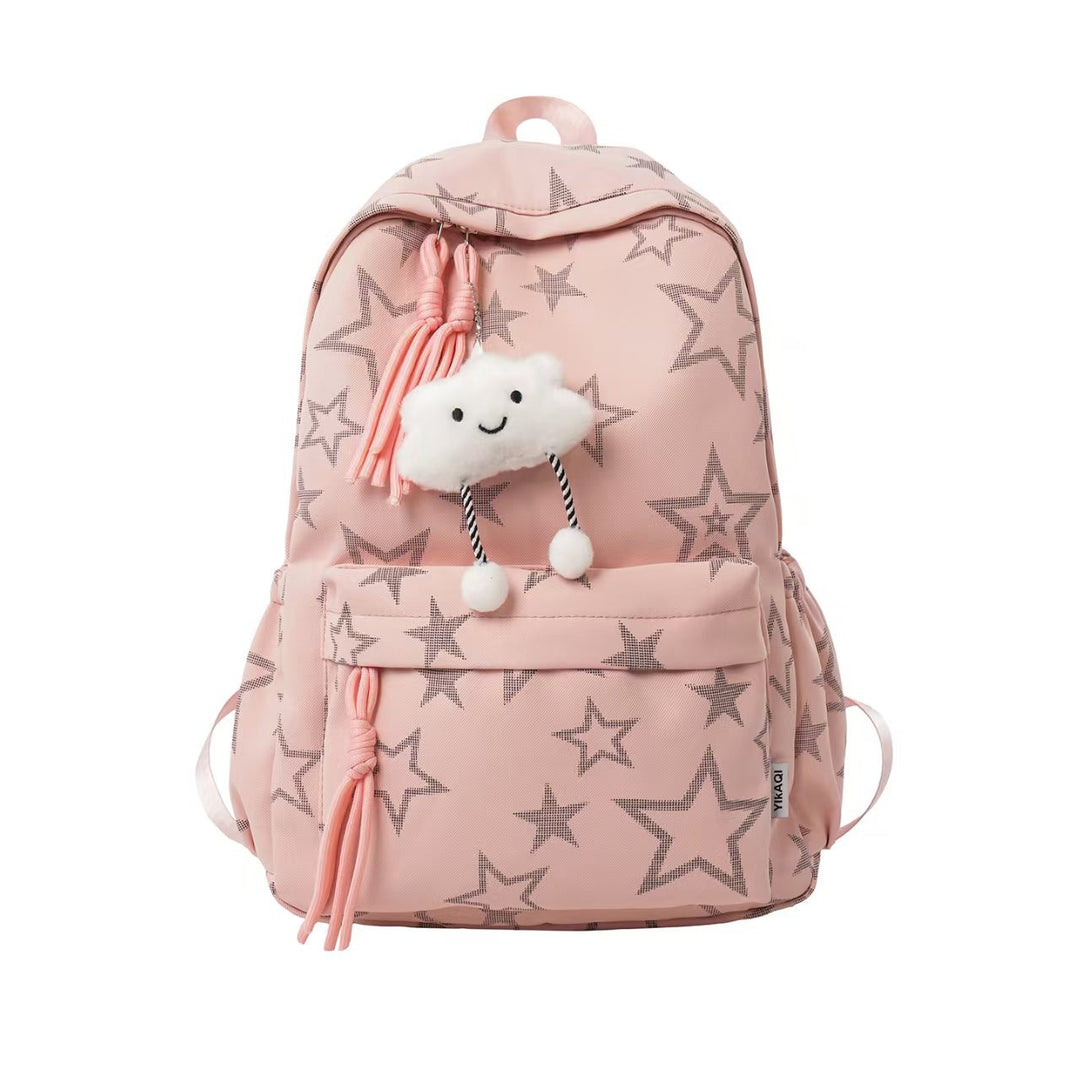 Star-Printed Playful Backpack Bowlift