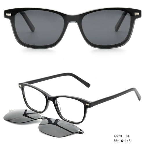 Women's stylish square sunglasses with removable lenses Bowlift