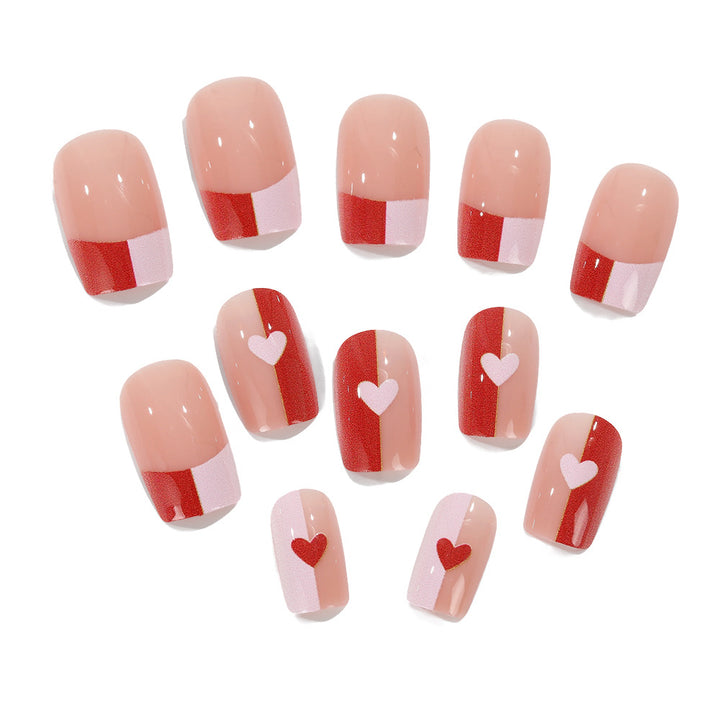Artificial nails with romantic heart patterns Bowlift