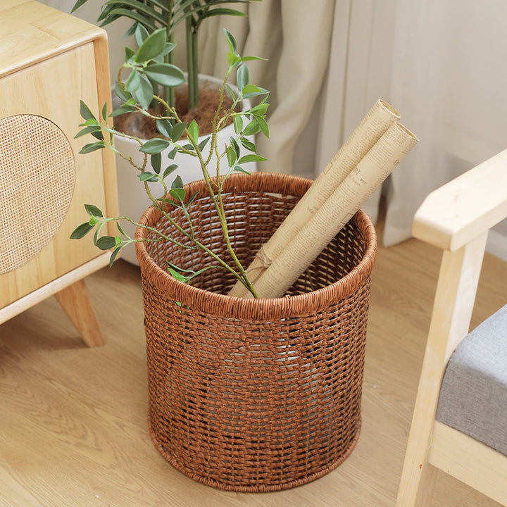 Handcrafted Natural Wicker Storage Bin Bowlift