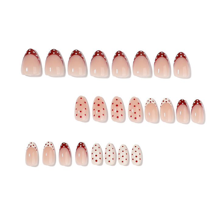 Artful stiletto nails with cute dots and accentuated color gradients Bowlift