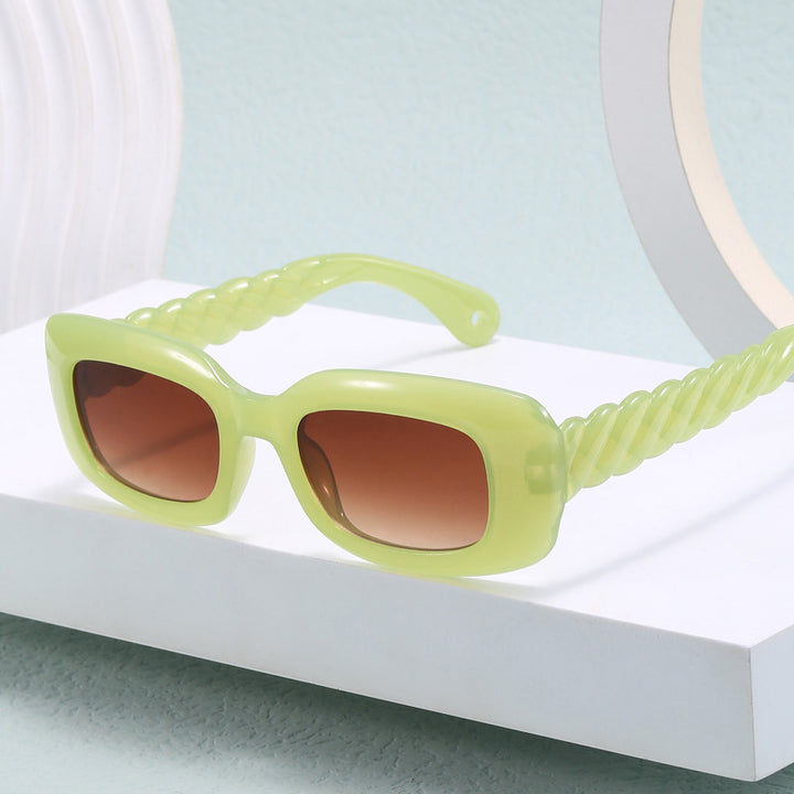 Women's fashionable square sunglasses with unique twisted temple design Bowlift