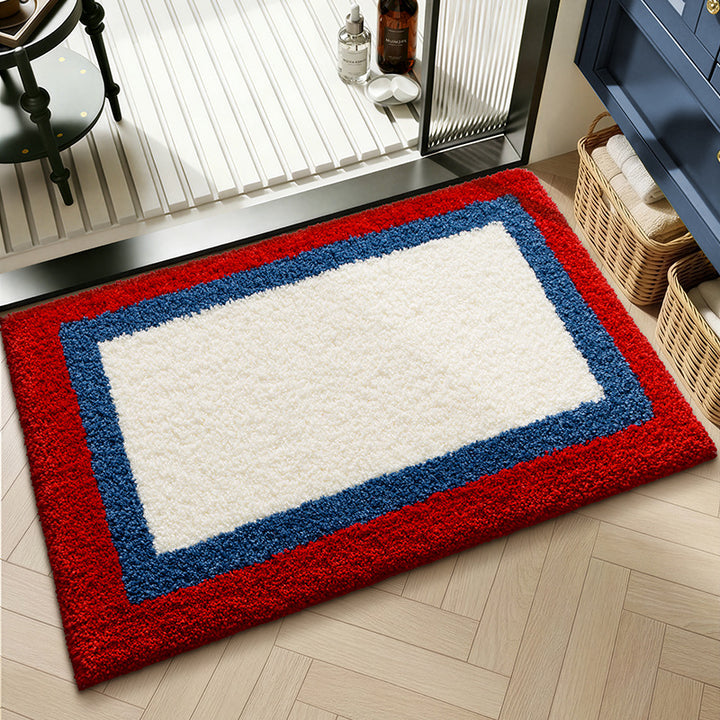 Plush Textured Zigzag Bath Mat Bowlift