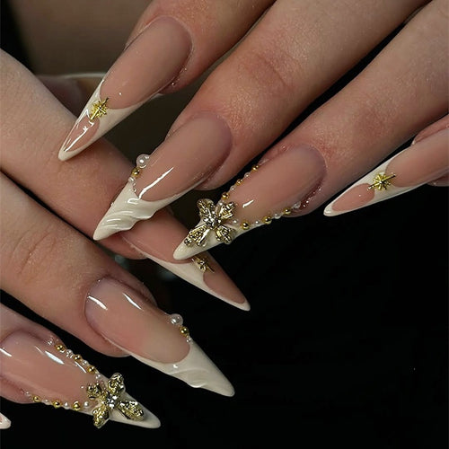 Elegant artificial nail set with unique embellishments Bowlift