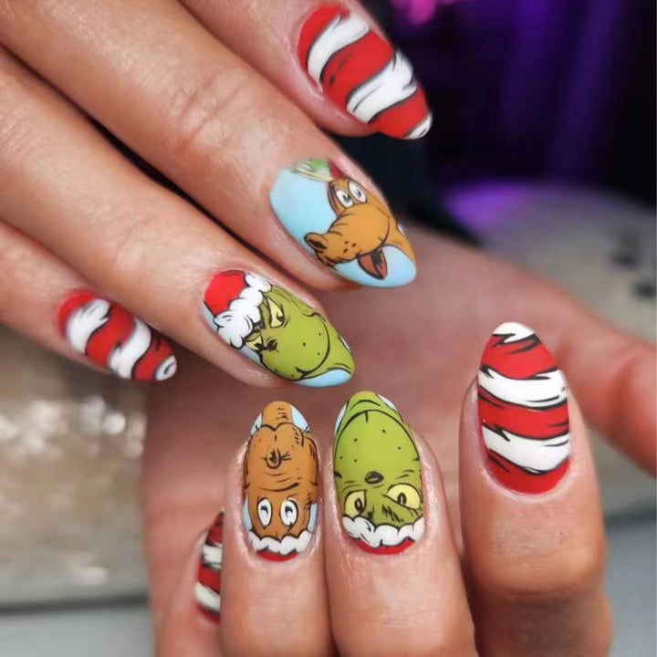 Artificial nail set with festive 3D designs Bowlift