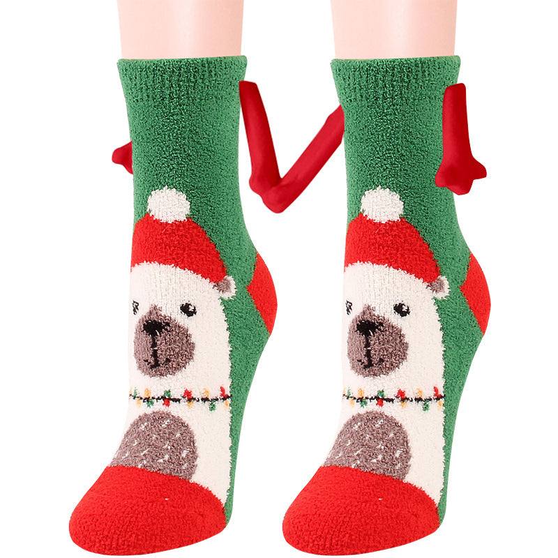 BowLift | Christmas Supplies Coral Fleece Tube Socks Warm Slipper Bed Socks Winter Soft Warm Slipper