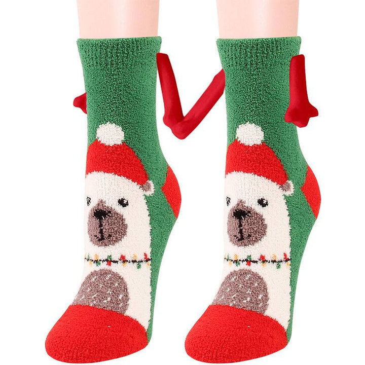 BowLift | Christmas Supplies Coral Fleece Tube Socks Warm Slipper Bed Socks Winter Soft Warm Slipper
