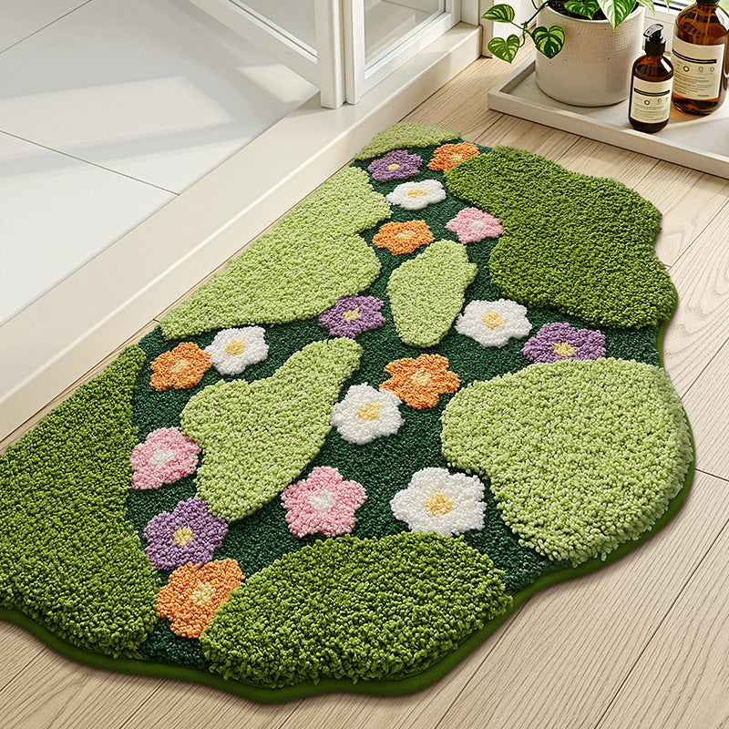 Floral Embellished Indoor Bath Mat Bowlift