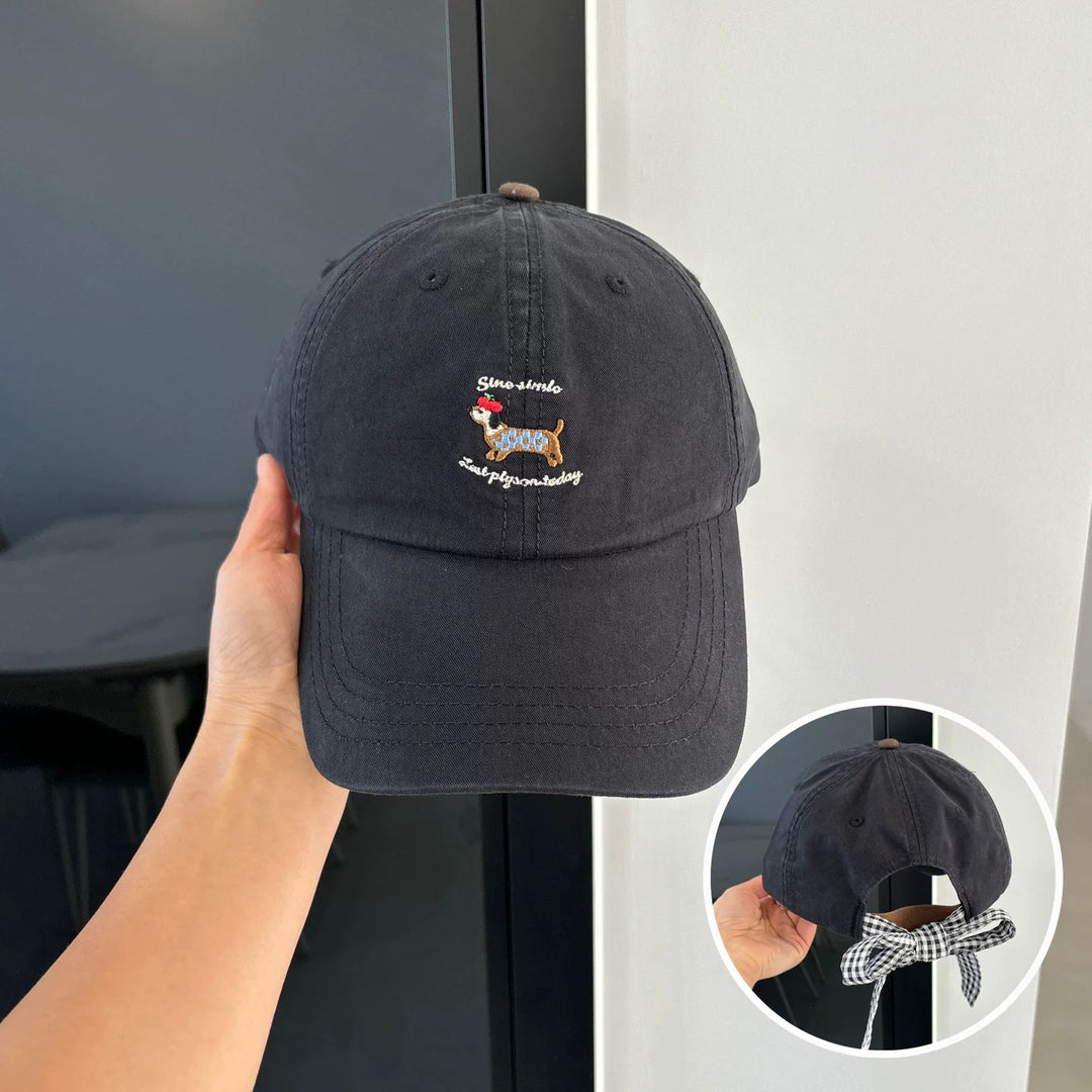 Playful Embroidered Adjustable Cap