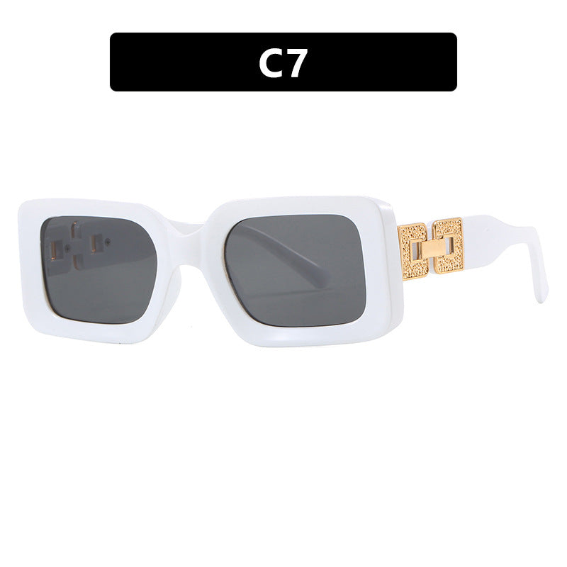 Women’s fashionable sunglasses in elegant square design with luxurious golden accents Bowlift