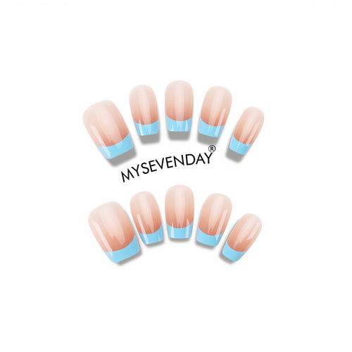 Artistic French Tip Press-On Nails Bowlift