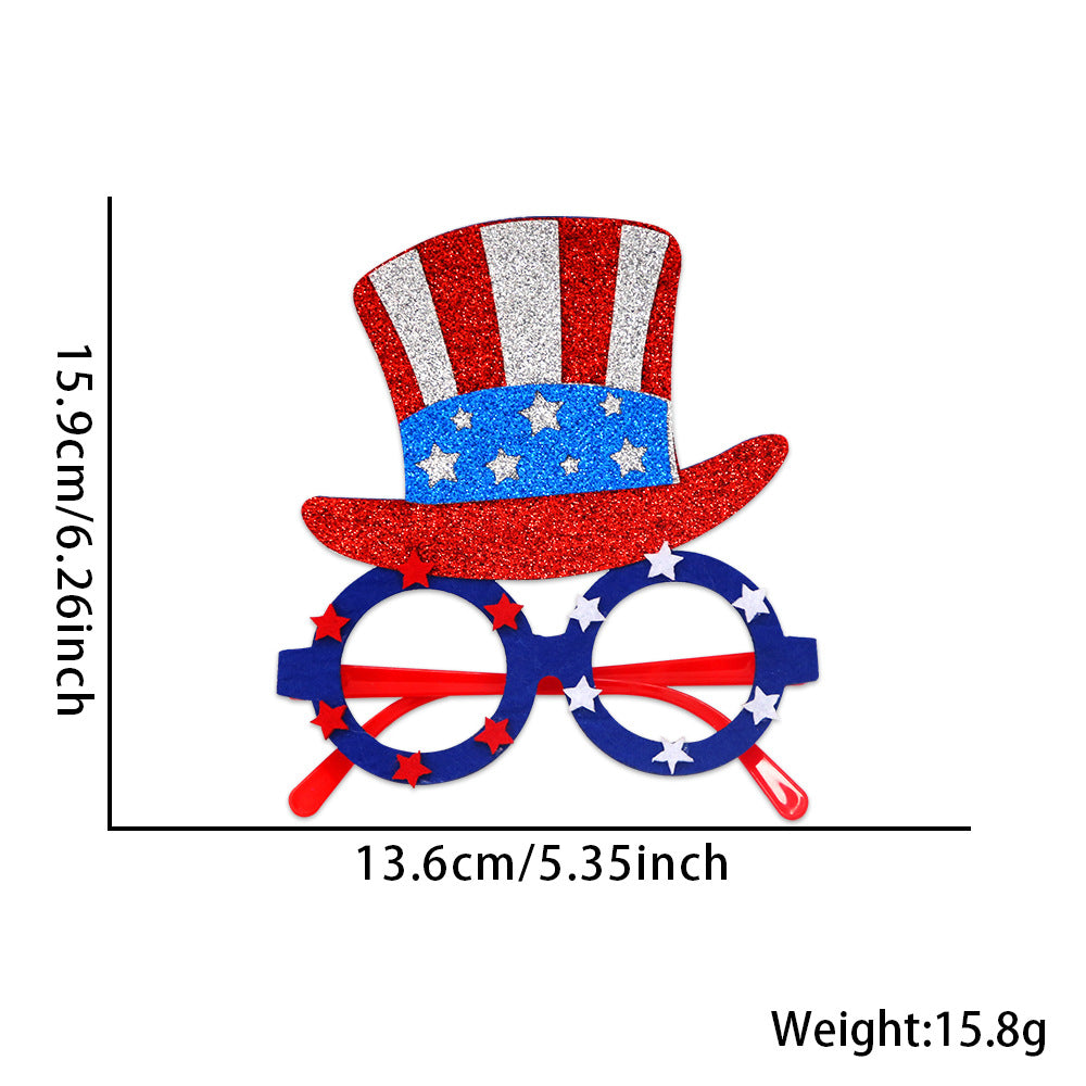 Unisex nan party glasses with USA glitter attachment and round frame Bowlift