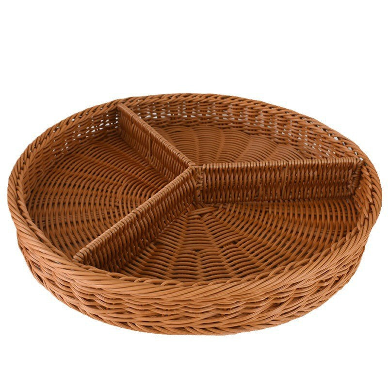 Artisan Woven Round Storage Tray Bowlift