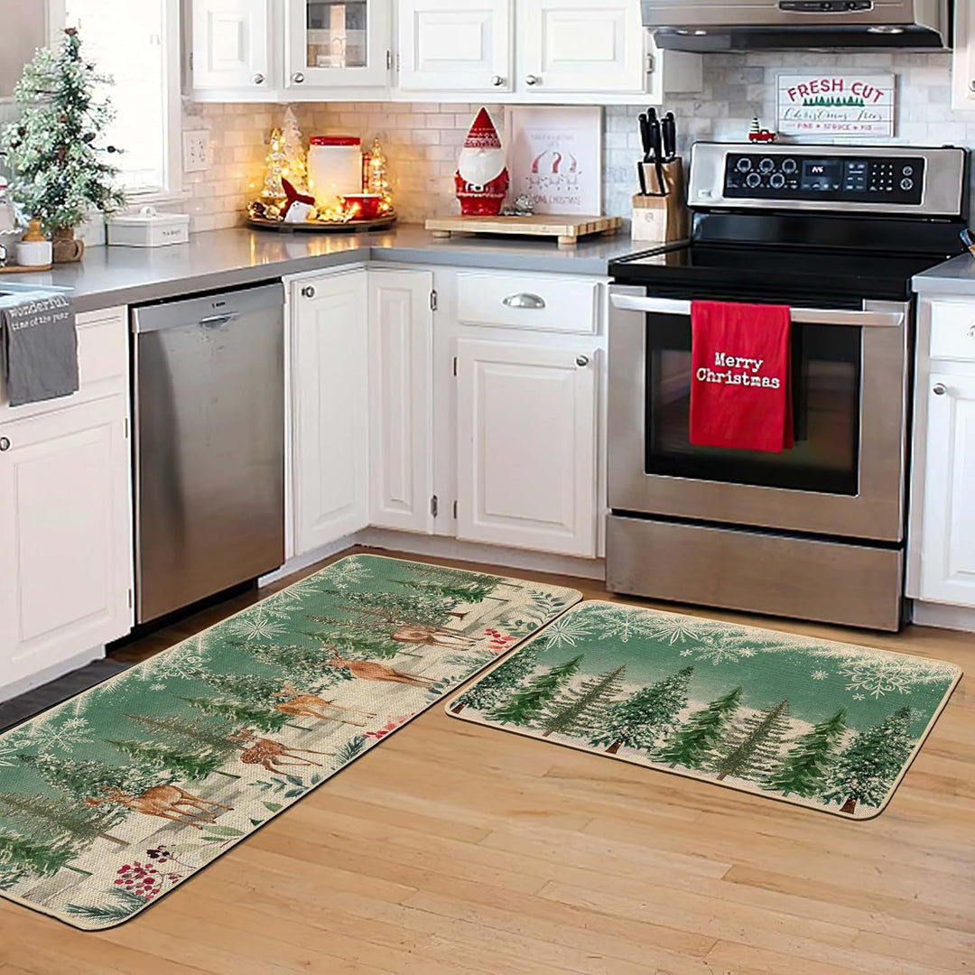 Festive Holiday Kitchen Runner Mat Bowlift