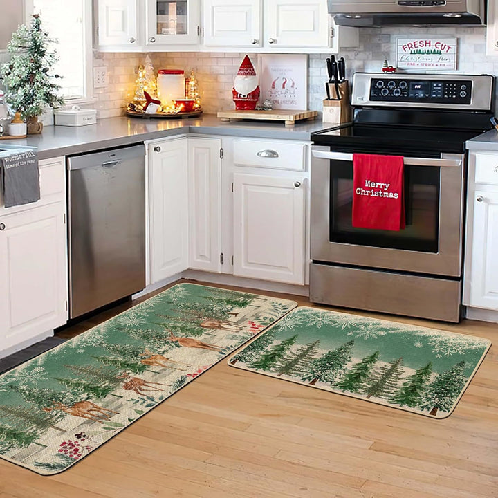 Festive Holiday Kitchen Runner Mat Bowlift