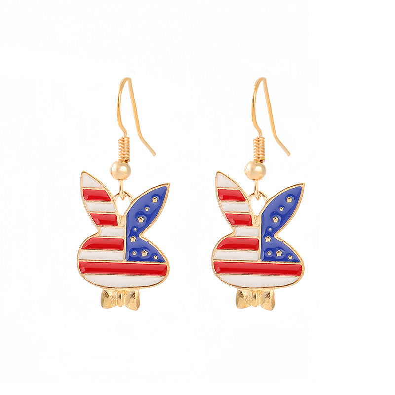 Women nan enamel horseshoe earrings with star motif and fishhook closure Bowlift