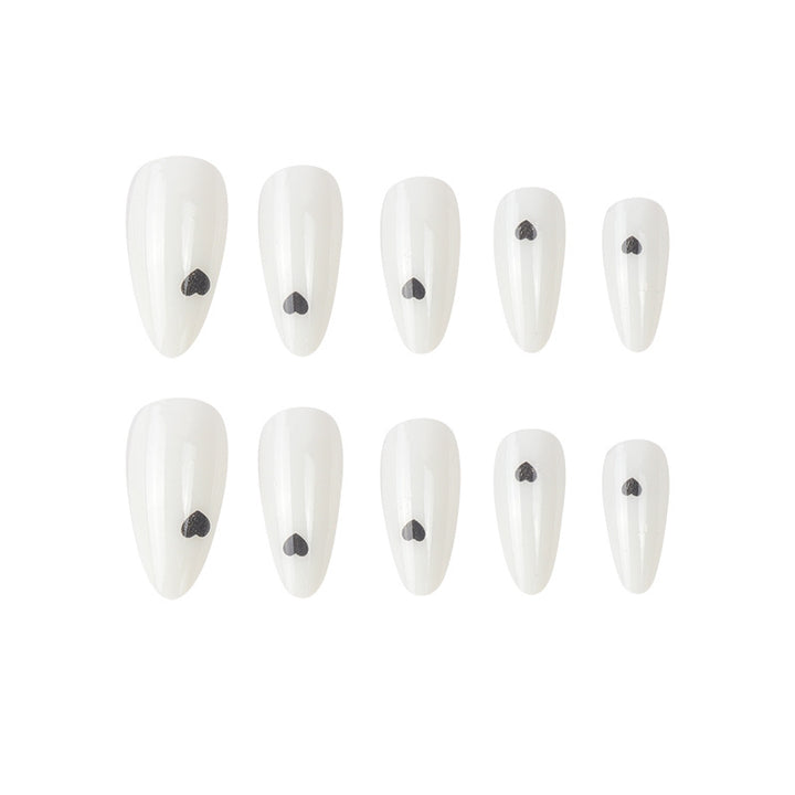 Heart-Themed Press-On Nail Art Bowlift