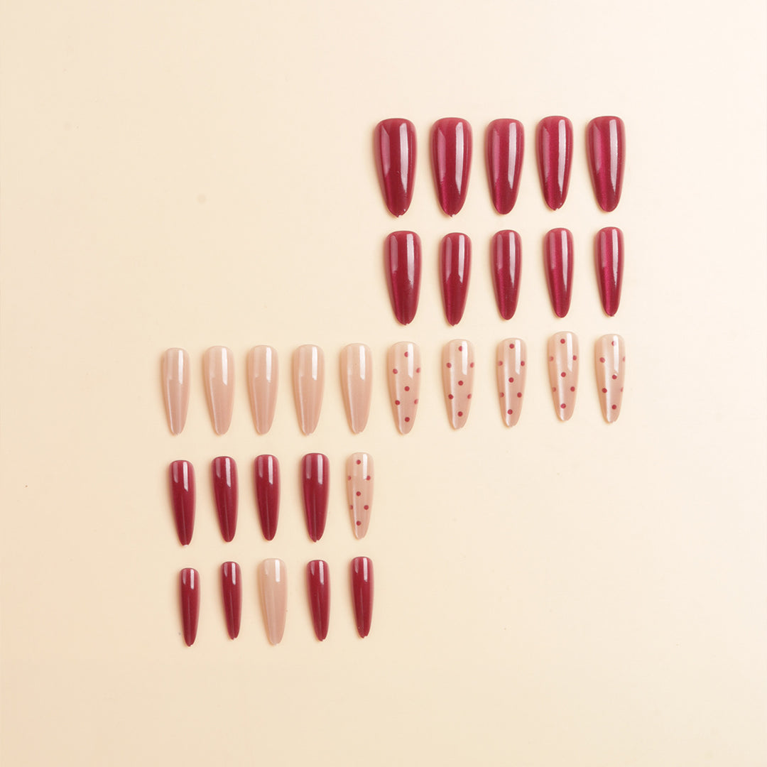Premium Decorative Stiletto Press-On Nail Set Bowlift