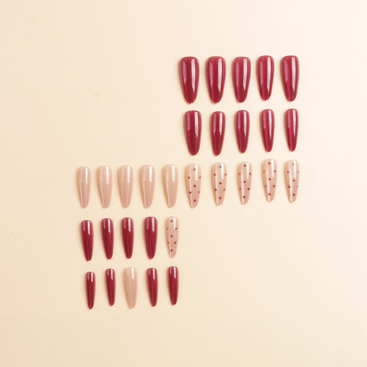 Premium Decorative Stiletto Press-On Nail Set Bowlift