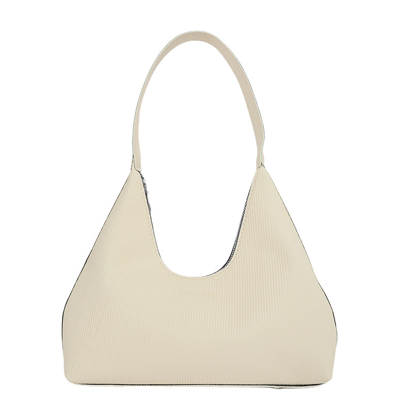 WoTextured Ribbed Hobo Handbag Bowlift