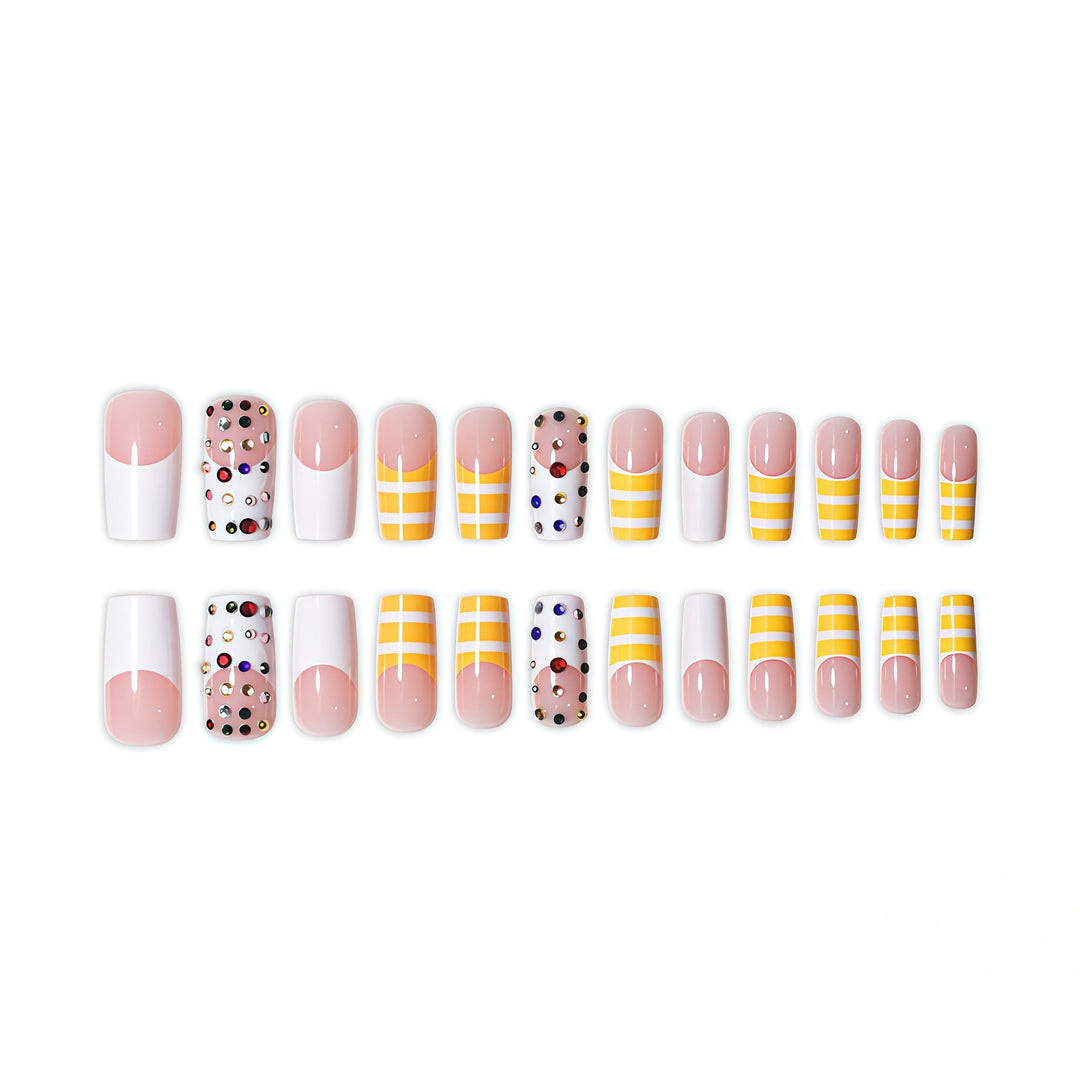 Decorative Long Press-On Nail Set Bowlift