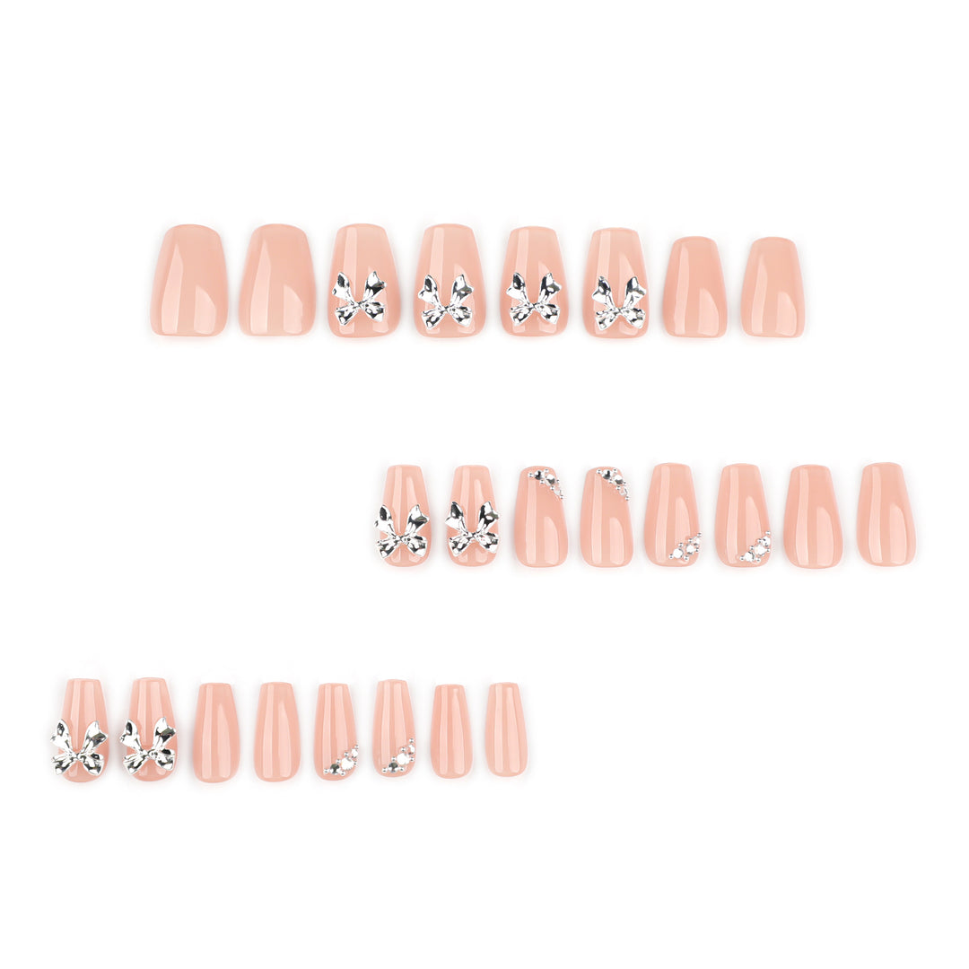 Artful Nail Extensions with Shiny Accents Bowlift