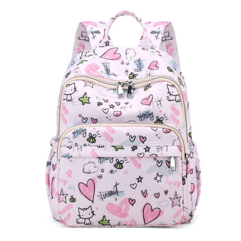Playful Graphic Print Backpack Bowlift