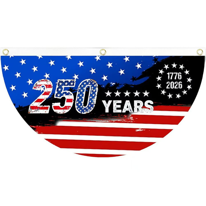 Unisex half-circle banner made of weatherproof polyester with metal eyelets and reinforced seams Bowlift