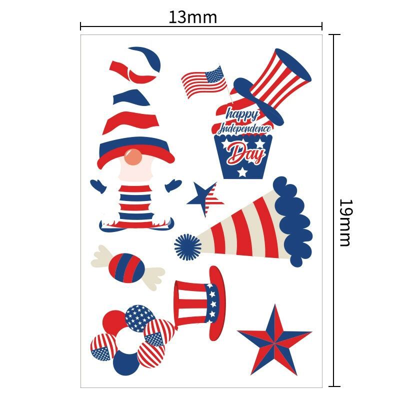 Unisex nan patriotic vinyl sticker set with American flag designs and removable designs Bowlift