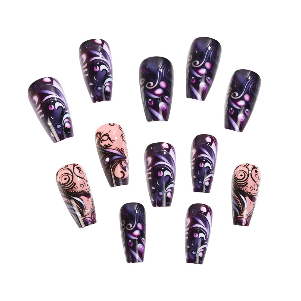 Artificial nails with floral patterns Bowlift