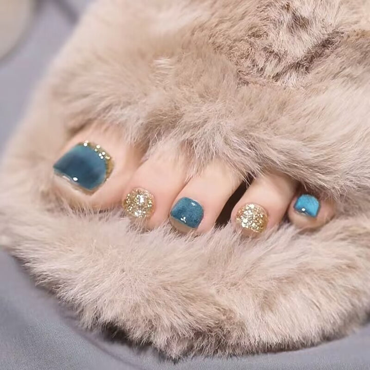 Decorative Sparkling Toe Nail Art Bowlift