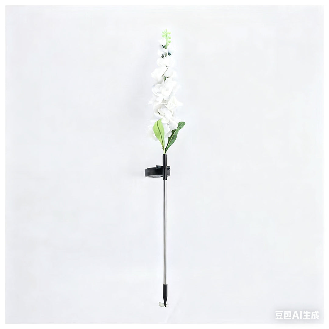 Tall Artificial Delphinium Floral Stake With Adjustable Metal Ground Spike And Removable Clamp Bowlift