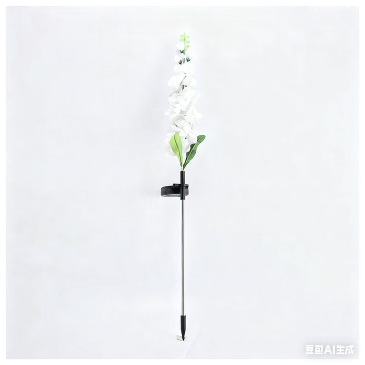 Tall Artificial Delphinium Floral Stake With Adjustable Metal Ground Spike And Removable Clamp Bowlift