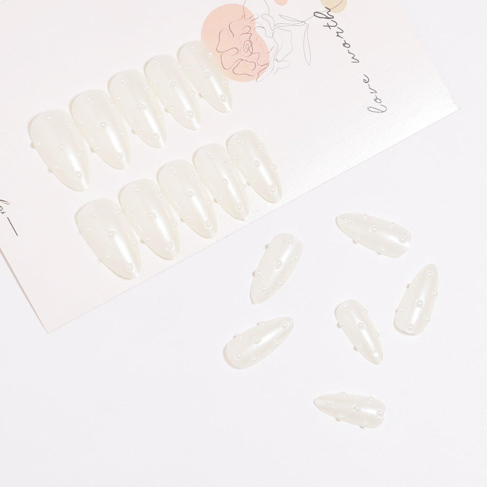 Premium Pearl-Embellished Stiletto Press-On Nails Bowlift